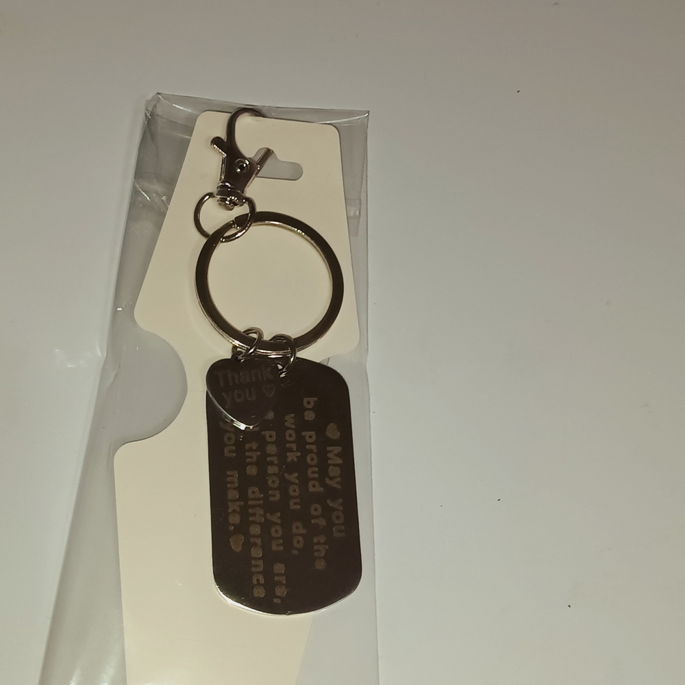 Fashion Jewelry Silver Inspirational Dog Tag Keychain